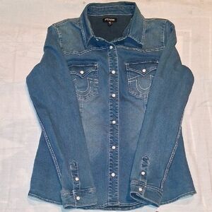 True Religion Blue Jean Jacket Stretchy
